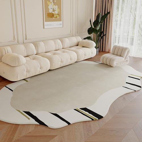TTOUDRY Teppich mit unregelmäßiger Form, Wohnzimmerteppich, Rutschfester weicher Schlafzimmerteppich, waschbarer Wohnzimmer-/Schlafzimmerteppich