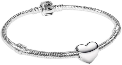 PANDORA Damen-Armband Be Love Herz Starter-Set Silber 925 68570 | liebevoller Herz-Schmuck für Frauen, romantische Geschenkidee