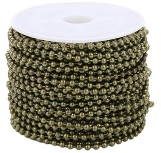 NihaoWXM 10yards/Rolle Breite 1,5/2/2,4mm 7 Farben Metall Eisen Ball Perle Link Ketten Halskette Kette Erkenntnisse for DIY Schmuck Machen Kugelkette(Bronze,2.4mm)