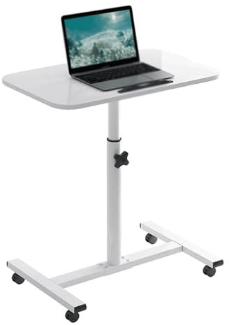 LULUMAIC Verstellbarer Überbetttisch mit 360° neigbarem Laptop-Computertisch, klappbarer 90 cm Langer Beistelltisch über dem Stuhl, tragbarer Sofatisch mit Rollen, ideal zum Arbeiten oder Entspannen
