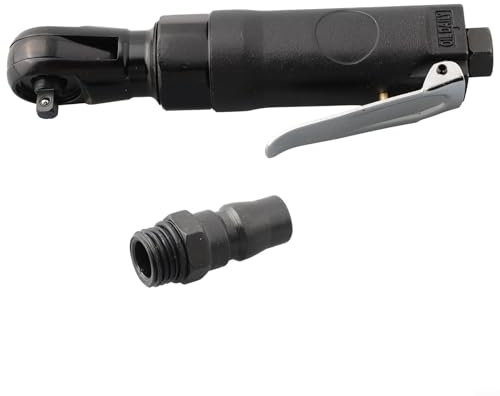Zoegneer Clé à cliquet pneumatique à air comprimé 6,35 mm Entraînement carré Couple élevé 25-65 N · M 160-250 tr/min pour réparation de vélos de voiture et industrie automobile