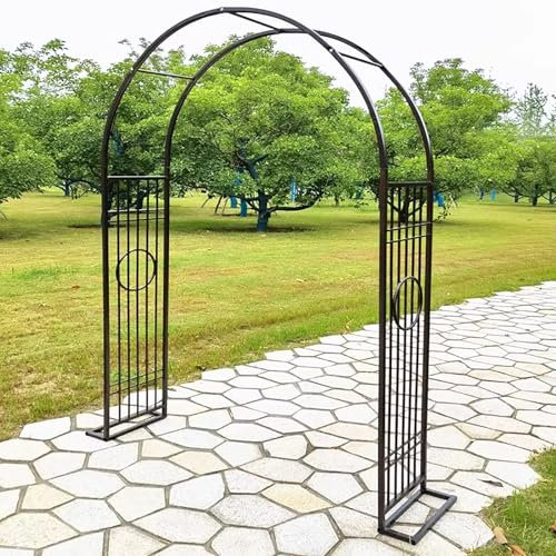 Arche de jardin robuste – Acier galvanisé, cadre de 20 mm avec revêtement en poudre, treillis facile à assembler pour mariages, événements en plein air, support de plantes – Design marron
