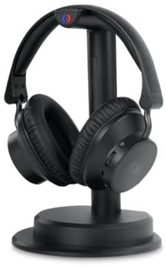 MUSE M-282 CTV Casque TV avec émetteur et Station de Charge | Confort sonore sans Fil avec 20 h d'autonomie, égaliseur & entrée Optique