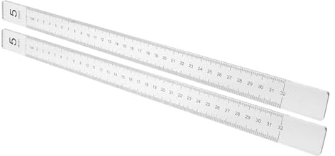 Acrylic Dough Measuring Guides 1 Pair Silver Rolling Pin | Making Dough and Baking, Uniform Thickness Support, Sturdy Measuring Strips for Pastry Tasks