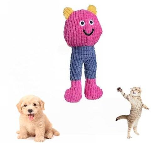 DAFORERAL Weiches Plüsch-Kauspielzeug für Hunde und Katzen, interaktives Quietschspielzeug mit Katzenminze, waschbar, langlebig, Zerren, Spielfutter, Form (V2)