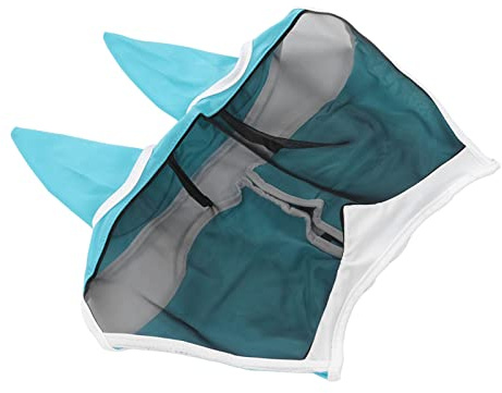Generic Generic Bekväm Hästflugmask 3D-skärande Antifluga med öron för Full Synlighet, Flugmasker för Hästar Som Lämpar Sig för Hela Dagen (Krok och ögla, Large Blue) (Krok och ögla, Large Blue)