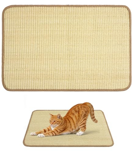 Adiwo Alfombrilla Rascadora para Gatos 40x60 cm, Autoadhesiva, Cuerda de Sisal Natural, Tabla Rascadora Resistente y Multifuncional para Muebles, Sofás y Puertas, Protege Alfombras y Paredes