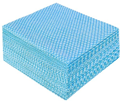Jebblas Blue Disposable All Purpose Kitchen Dish Cleaning Cloths, 50 Pack, 13.8 x 15.8