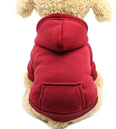 Idepet Hunde Kapuzenpullover Baumwolle Hundemantel Warme Jacke für Kleine Mittelgroße Hundewelpen Teddy Chihuahua