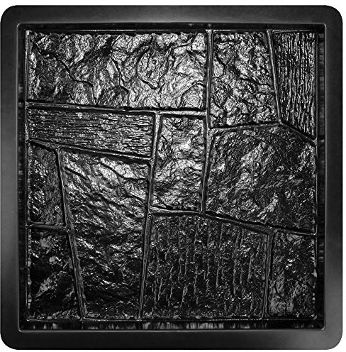 @tec Betonform Gehwegplatte Natursteinoptik 40x40x4cm aus ABS Kunststoff, Beton Gießform für Pflastersteine und Trittsteine Garten