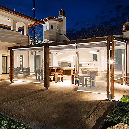 FUFU Großes Breites Pergola-Rollo für Draußen Transparente Rollos mit Passend Zu, Rollo Aus Kunststoff Indoor Outdoor Restaurant Wasserdichter Vorhang, Breite 70cm/90cm/110cm/130cm/150cm