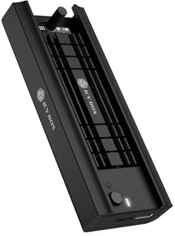 ICY BOX M.2 NVMe & SATA SSD Docking Station, USB 3.2 (Gen2, 10 Gbps), Tool-less, USB-C & USB-A, PCIe M-Key, Aluminium, Black