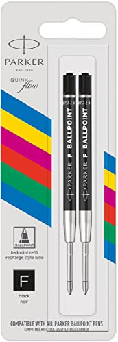 Refill for Parker Pen Black Ink Fine Point | 2 Pieces | Supplied in Blister, Fino