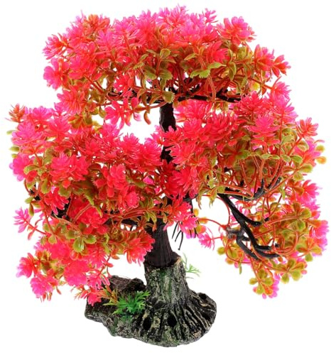 Yardwe Aquarium Bonsai Tree Fish Tank Decor Artificial Aquatic Plant Fish Tank Tree Decoration Simulated Water Grass Rockery Resin Ornament for Home Office Desk and Aquarium Landscaping