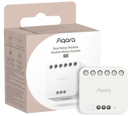 Aqara Dual Relais Modul T2, Rolladensteuerung Lichtschalter | Erfordert Aqara Zigbee 3.0 HUB, Trockenen Knoten Modus für Garagentore Heizkessel, Homekit,Google, Alexa, Matter over Bridge