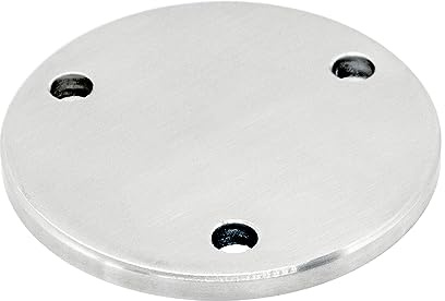 PRIOstahl Ankerplatte Ronde Platte Bodenplatte Flansch mit 3-Loch Bohrung x 1 Stück Größe: 85 mm x 6 mm Befestigung für Rohre zum Schweißen Handlauf Geländerbau Rostfrei aus Edelstahl V2A