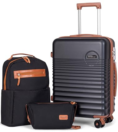 CONCEPTEN Carry On Luggage 22x14x9 Airline Approved, 20-inch Hard Shell Suitcases with Wheels, ABS Lightweight Carry on Suitcase with TSA Lock