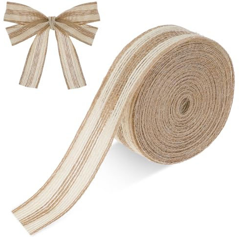 Vintage Juteband 2,5cm x 10m Deko für Kranz, Girlande, Basteln, Baumdeko, Hochzeitsdeko