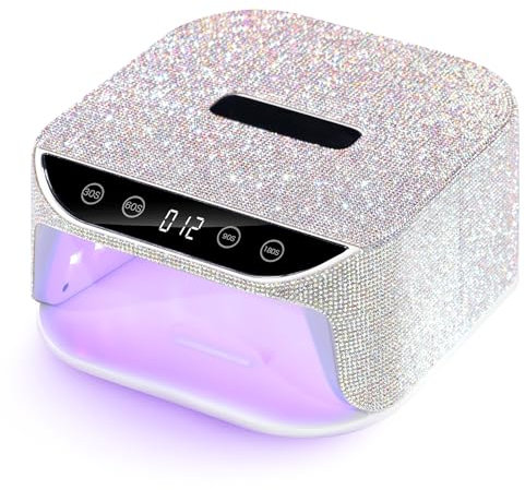 KHZKHC Lampada per Unghie, Essiccatori per Unghie, Colla da Forno a 360 °, 36 Perline Lampada, Ampio Spazio, Schermo a LED Integrato, Nessun Danno agli Occhi, Nessuna Mano Nera