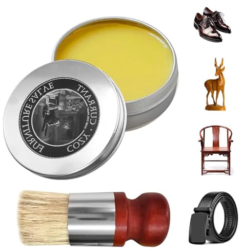 Leather Furniture Ointment,Furniture Salve for Leather,Leather Ointment,Leather Repair Kit,avec Brosse,Aide à Réparer Protéger les Meubles,Sacs,Chaussures etc,Cuir pour Leur Redonner Leur Eclat,100g