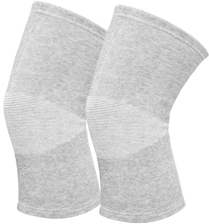 1 Pairs Bamboo Charcoal Knee Sleeve - Bamboo Knee Brace Bamboo Compression Knee Sleeve -Elastic Warm Knee Brace Bmboo Knee Sleeve for Arthritis (Gray, X-Large)