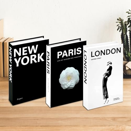 agctrler Lot de 3 livres décoratifs sans montage - Livres décoratifs modernes - Faux livres - Présentoir pour table basse, étagères, maison, bureau