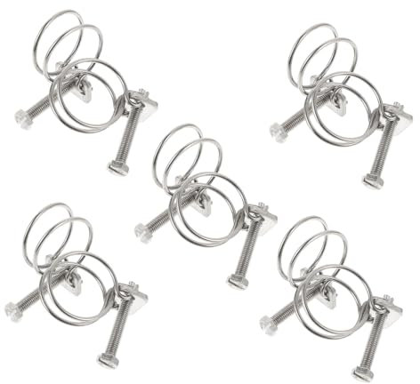OSALADI 10pcs Stainless Steel Double Wire Hoops Pipe Clips Tube Clamp Hose Clips