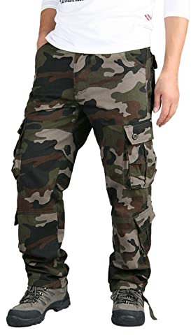Kampfhose für Herren UK – Camouflage, Armee, Kampfhose, Stretch-Passform, Arbeitshose, Outdoor-Arbeitskleidung, Cargohose, Trainingshose, Camouflage, Cargohose, mehrere Taschen, lässige Business-Hose,