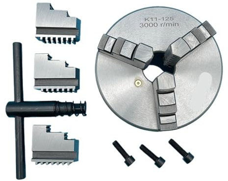 DAISHUJIE Drehfutter 125mm Drehfutter 3 Backen Selbstzentrierendes Spannfutter K11-125 Manuelles Rollfutter Manueller Typ