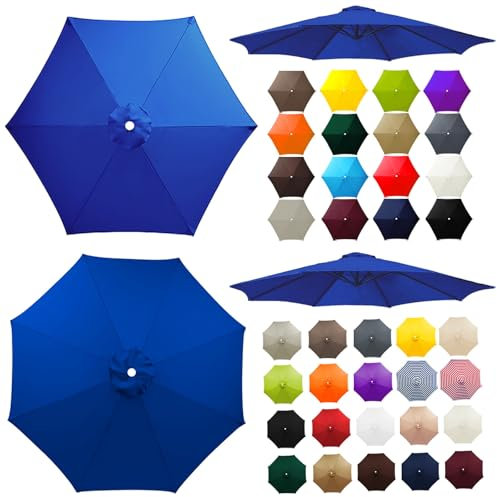 Chinimon Toile De Rechange Pour Parasol 2-3.5m, Auvent De Remplacement 6/8 Baleines