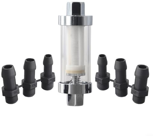 HOHOVYVY Benzinfilter, Kraftstofffilter Inline Zubehör Für 1/4 5/16 3/8 6Mm/8mm/10mm Schläuche, Waschbar Und Wiederverwendbar
