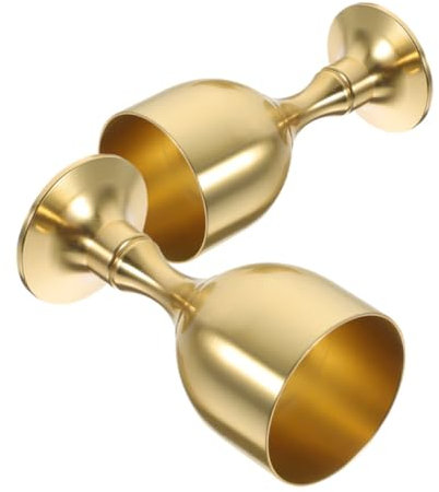 KOCKSHION 2 Copas de Latón Dorado para Uso Ceremonial y Religioso Fáciles de Limpiar Diseño Único y Duradero Ideales para Ofrendas y Celebraciones Obsequios