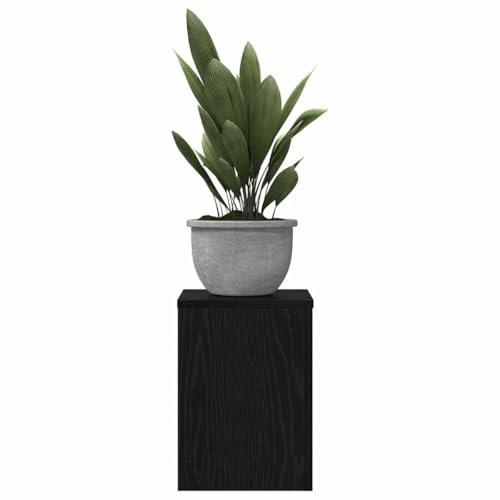 vidaXL Pflanzenständer 2 Stk. Schwarz Eichen-Optik 25 x 25 x 35 cm