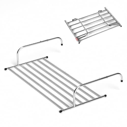 Ropa plegable Secar secadora secadora para la ventana de la barandilla del alféizar de balcón Portable Plegado Ropa telescópica Ratry Secado Soporte de acero inoxidable Soporte de lavandería Airer