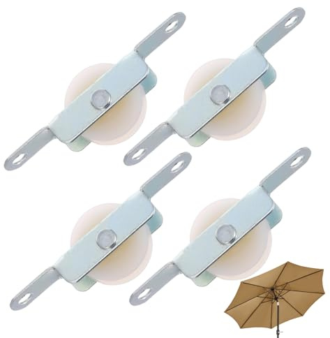 Generico Con polea para cuerdas de parasol | 4 piezas soporte deslizante con cuerda parasol, recambios para balcón, terraza, piscina exterior constante en condiciones ambientales variables