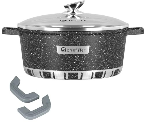 Scheffler Topf Mit Deckel, 20cm/2,6L, Induktions, Antihaftbeschichtung | Für alle Herdarten, Aluminium-Kochtopf