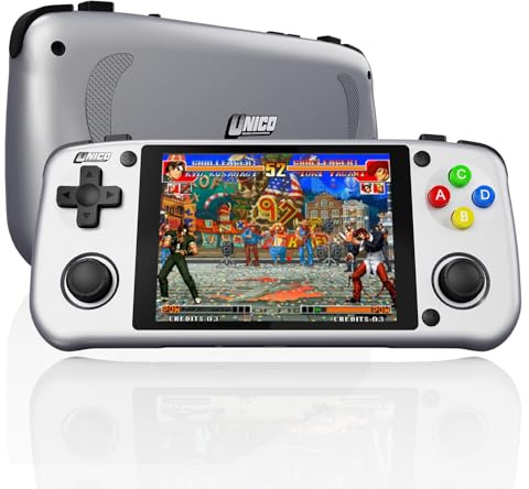 Unico Console de Jeux Portable Électroniques de Poche Portable, 40 Jeux Cassiques SNK Préinstallés, Dont King of Fighters, Metal Slug, etc., Écran IPS 4 Pouces, 720*960, Cadeaux Rétro - Blanc