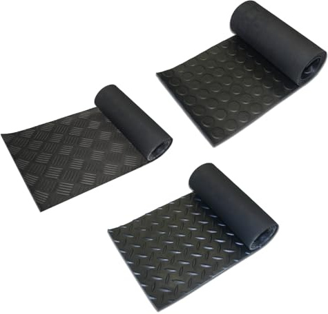Black Rubber Matting | Non-Slip Flooring Roll for Garage, Van, Gym, Shed & Workshop | Waterproof & Easy to Clean | 3mm Thick (1m x 1.5m)