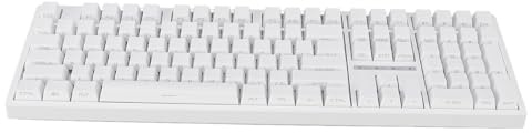 Dpofirs Teclado Mecánico Inalámbrico con 108 Teclas, Teclado para Juegos Retroiluminado RGB de 3 Modos para Blanco