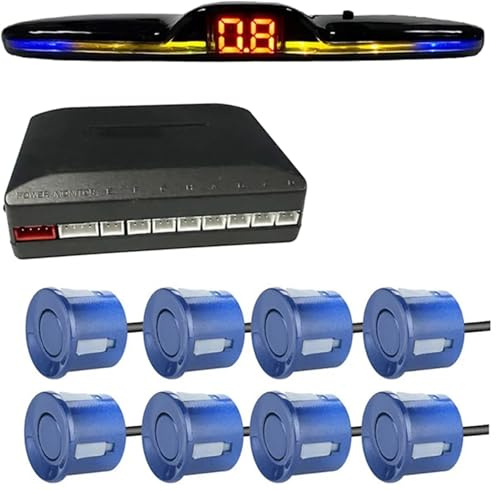 Radar Parking Sensor Backlight Park LED Display System Backup Monitor Detector Assistant 4/6/8 Radar Sensor(Blue,6 sensors)