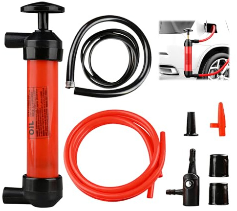 Herbst handpump vatten, bärbar bensinsugpump manuell bensinpump påfyllningspump med 3 slangar multifunktionell sifonpumpsats för bil, båt, motorcykel, fordon för diesel, olja, bromsvätska
