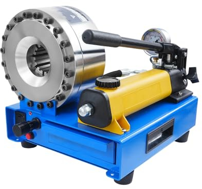 High Pressure Hose Crimping, 8 Sets Hydraulic Hose Crimper of Dies with 0.01Mm Accuracy Convenient Scale and Sealing Ring Foot Pads Freestanding Hand Hydraulic Hose Crimping Tool for Water Pipes Etc
