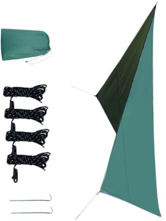 ibasenice Vela Parasole Oxford Verde, Telo Ombreggiante da Esterno Antivento e Resistente, Copertura per Campeggio e Picnic Protezione Uv, Facile da Montare e Riporre, Versatile per