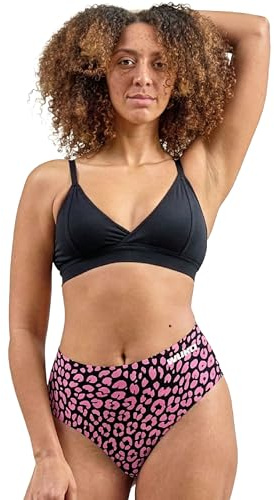 WUKA Stretch Midi Brief Period Pants Heavy Flow Pink Leopard Size L-XXXL