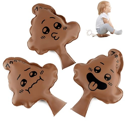 Temeemeg Cuscini enormi autogonfiabili 3 Pezzi 5, 5x4, 3 Pollici Fart Noise Maker Scherzi Divertenti in Gomma per Bambini Cuscino Portatile Riutilizzabile per scoreggia per Giocattoli complicati.