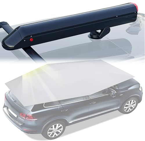 vnmudzeo Mobiles Carport-Dach, 150 X 106 Zoll, wasserdichte Plane, FüR Limousinen Automatisches Auto-Sonnenschirmzelt, SchüTzt Vor Sonne, Hagel, Schnee Und Vogelkot Gray
