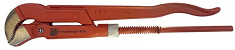 Hoga Rohrzange Eckrohrzange 1 mit S-Maul, Chrom Vanadium, 1 Zoll