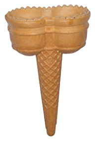 PJaspert Eiswaffeln | Eishörnchen - Halbsüße Doppelkopfhörnchen 133x83x77mm (72 Stück)