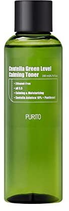 PURITO| Tonico calmante Centella Green Level 200 ml/6,76 fl.oz, toner senza alcol, tonico viso quotidiano naturale, acne, tonico viso per pelli sensibili,