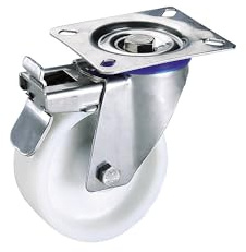 Proroll | Roue polyamide | chape en inox | Ø x largeur roues 200 x 50 mm | roulette pivotante avec blocage double